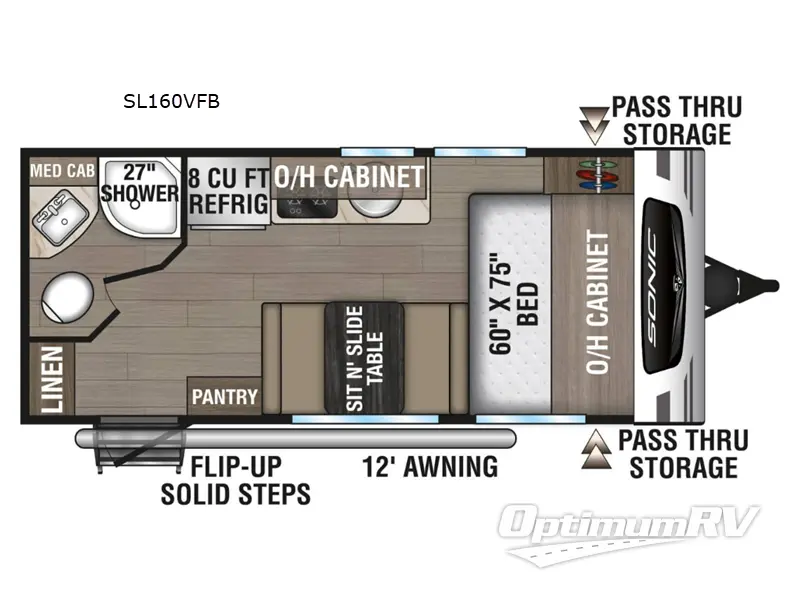 2025 Venture Sonic Lite SL160VFB Floorplan Photo