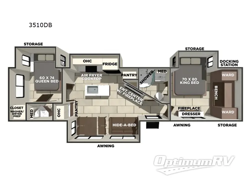 2026 Prime Time LaCrosse 3510DB RV Floorplan Photo