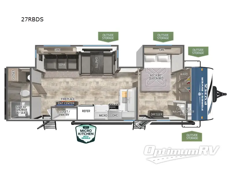 2025 Palomino Puma 27RBDS Floorplan Photo
