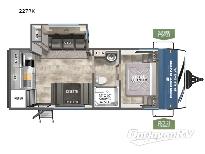 2025 Palomino Puma 227RK Floorplan Photo