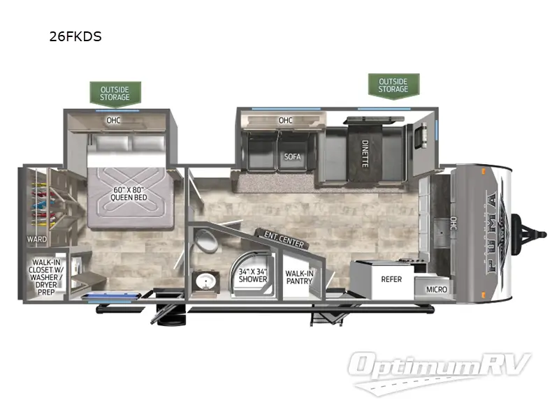 2025 Palomino Puma 26FKDS Floorplan Photo