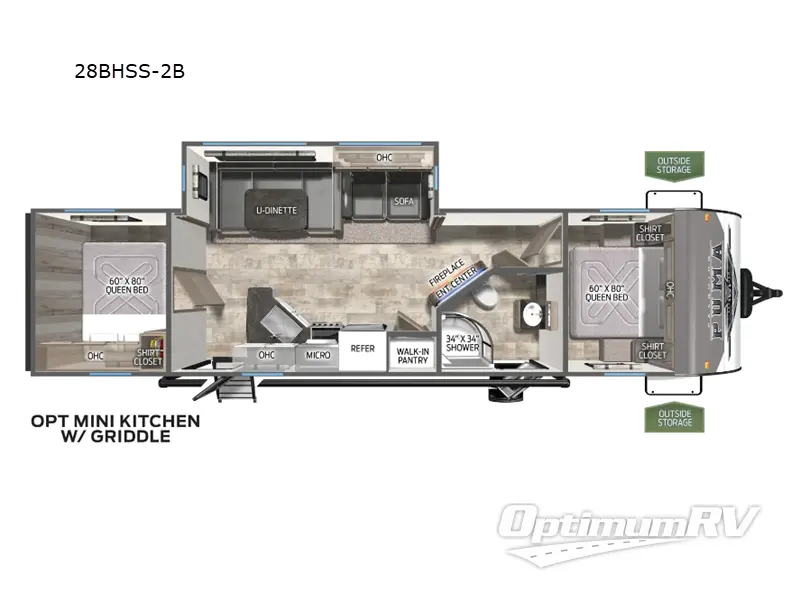 2025 Palomino Puma 28BHSS-2B RV Floorplan Photo