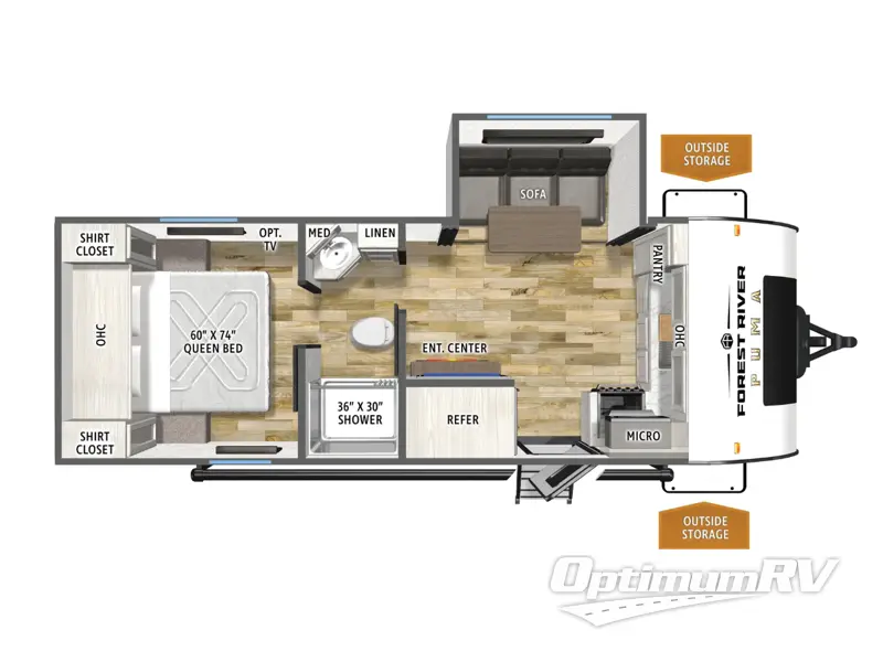 2026 Forest River Puma Camping Edition 211FKCE Floorplan Photo