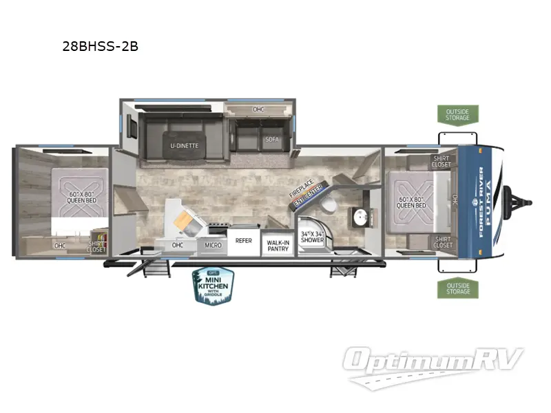 2025 Palomino Puma 28BHSS-2B Floorplan Photo