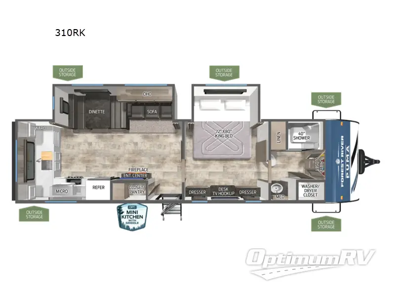 2026 Palomino Puma 310RK RV Floorplan Photo