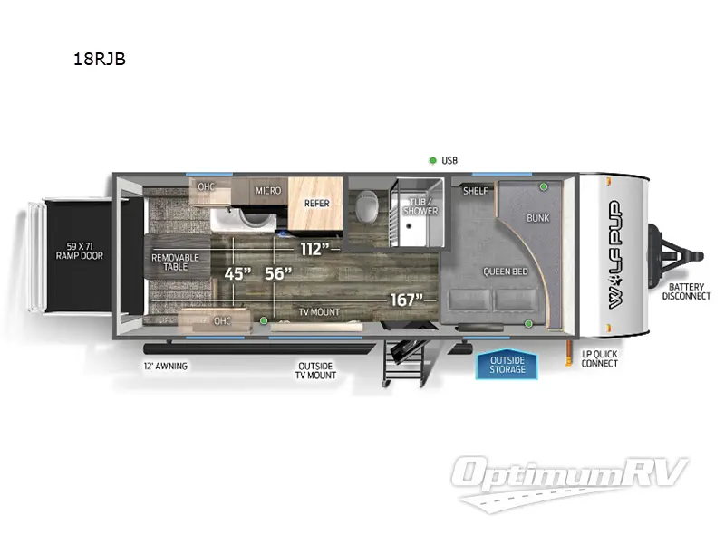 2023 Forest River Cherokee Wolf Pup 18RJB Floorplan Photo