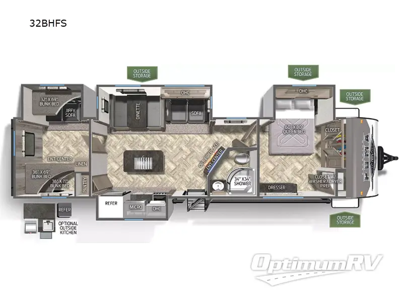 2024 Palomino Puma 32BHFS Floorplan Photo