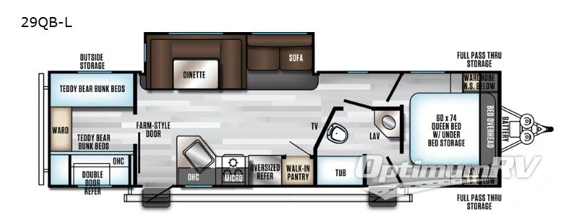 2019 Forest River Cherokee Alpha Wolf 29QB-L Floorplan Photo
