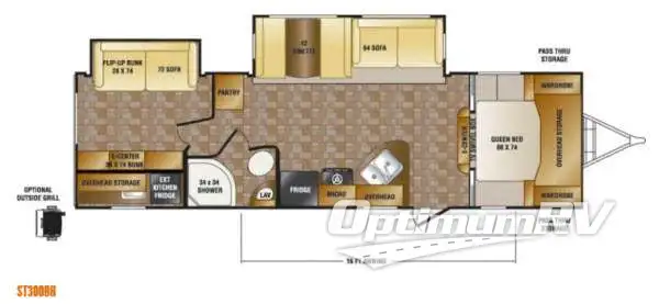 2014 CrossRoads Sunset Trail Super Lite ST300BH Floorplan Photo