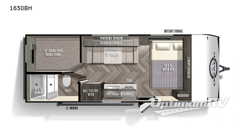 2020 Forest River Ozark 1650BH RV Floorplan Photo