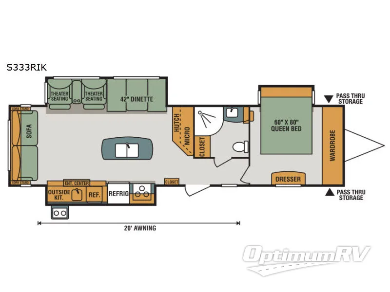2018 KZ Spree S333RIK RV Floorplan Photo