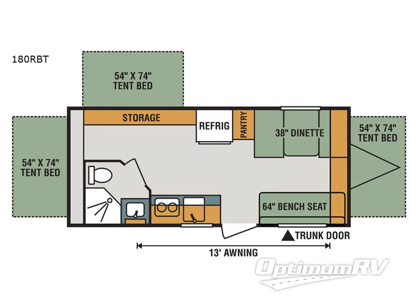 2018 KZ SPORTSMEN CLASSIC 180RBT Floorplan Photo
