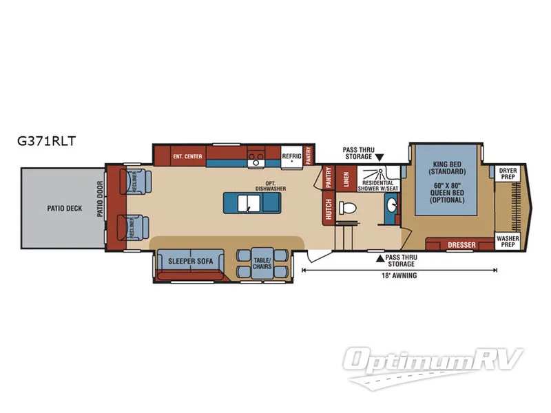 2018 KZ Durango Gold G371RLT Floorplan Photo