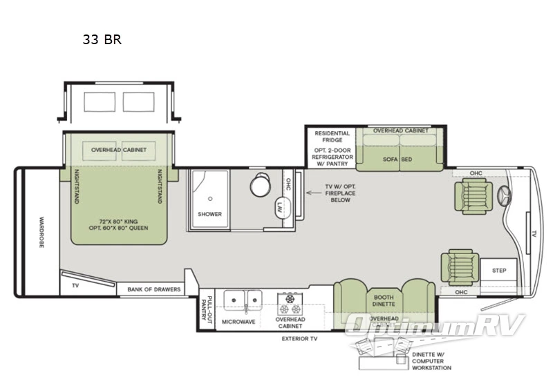 2020 Tiffin Allegro Breeze 33 BR Floorplan Photo