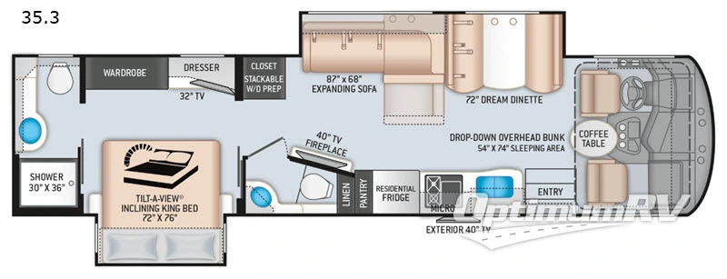 2020 Thor Miramar 35.3 RV Floorplan Photo