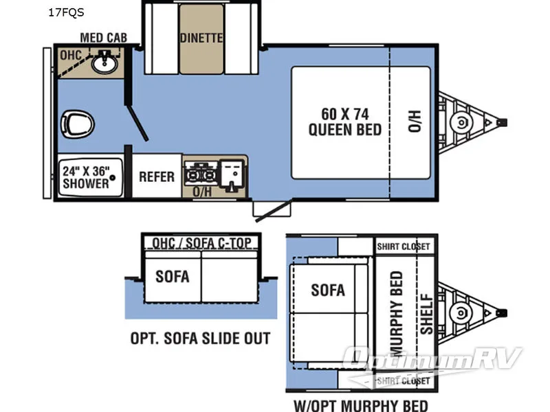 2019 Coachmen Clipper Ultra-Lite 17FQS Floorplan Photo