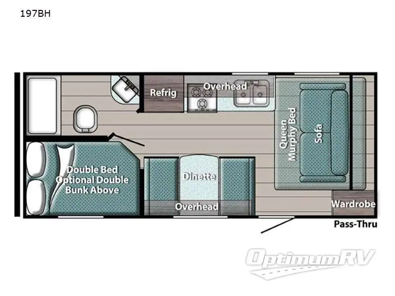 2022 Gulf Stream Kingsport Super Lite 197BH Floorplan Photo