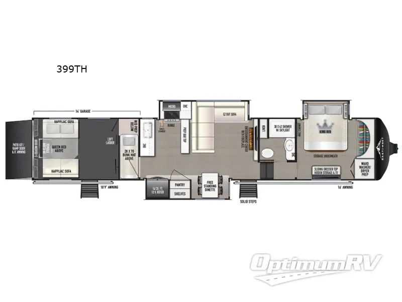 2027 East To West Takoda 399TH Floorplan Photo