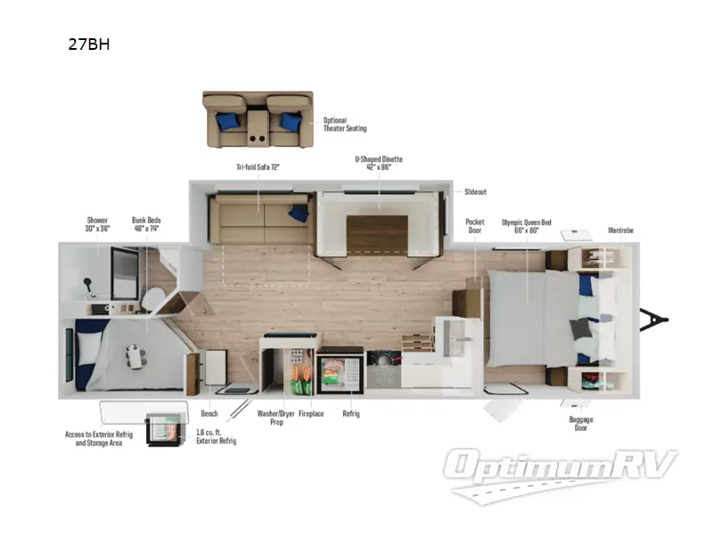 2027 Winnebago Access 27BH Floorplan Photo