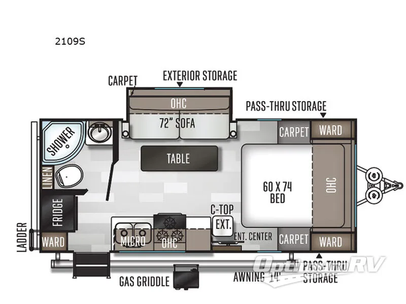 2020 Forest River Rockwood Mini Lite 2109S RV Floorplan Photo
