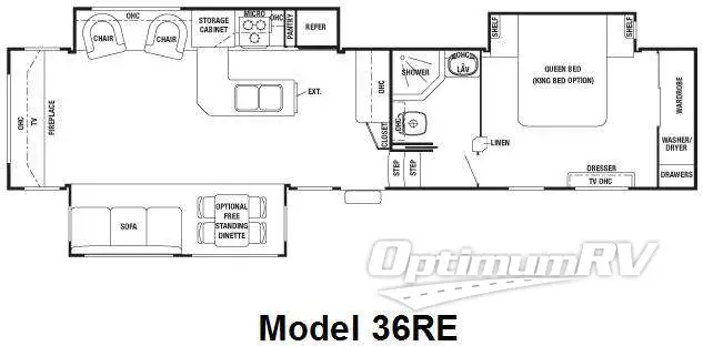 2010 Forest River Cedar Creek 36RE Floorplan Photo
