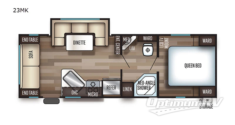 2019 Forest River Cherokee Grey Wolf 23MK RV Floorplan Photo