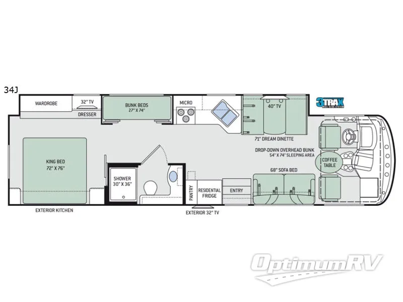 2019 Thor Hurricane 34J RV Floorplan Photo