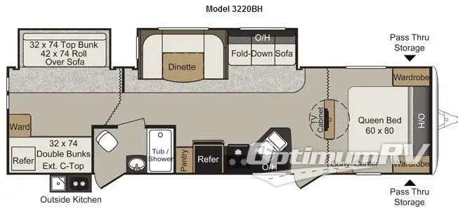 2014 Keystone Passport 3220BH Grand Touring RV Floorplan Photo