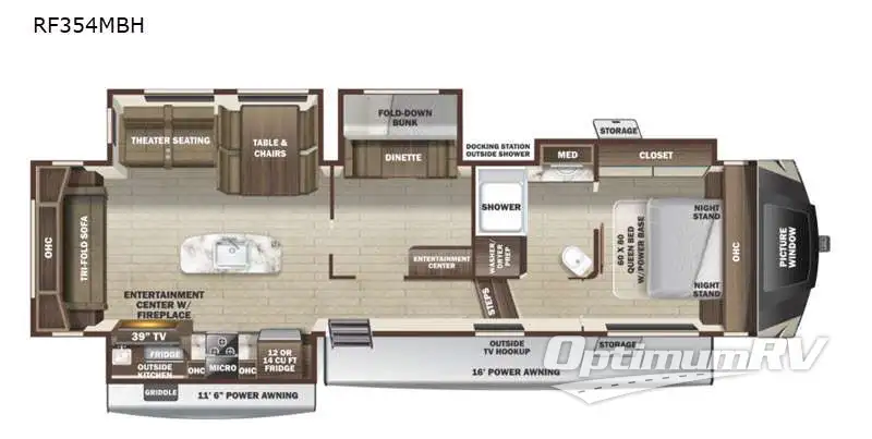2021 Highland Ridge Roamer RF354MBH Floorplan Photo
