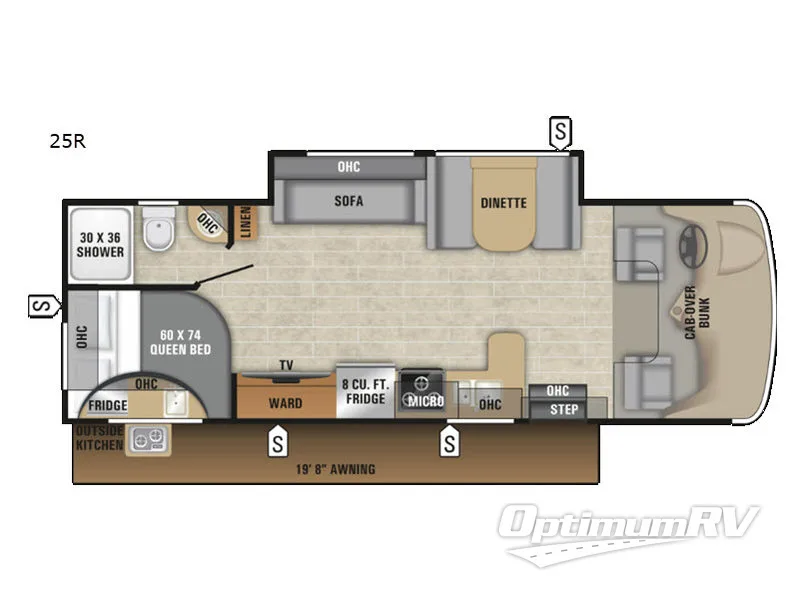 2019 Entegra Odyssey 25R Floorplan Photo