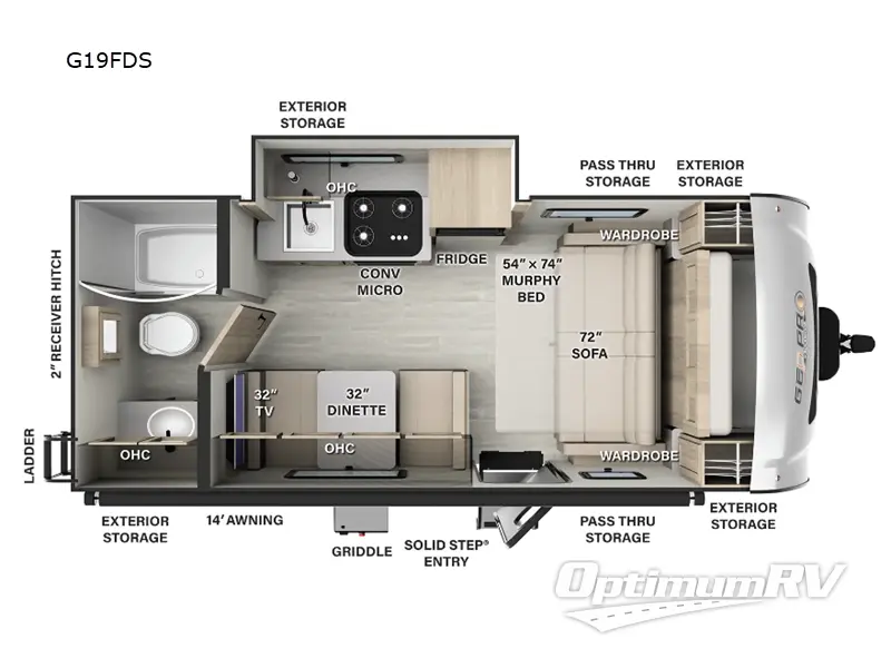 2024 Forest River Rockwood GEO Pro G19FDS Floorplan Photo
