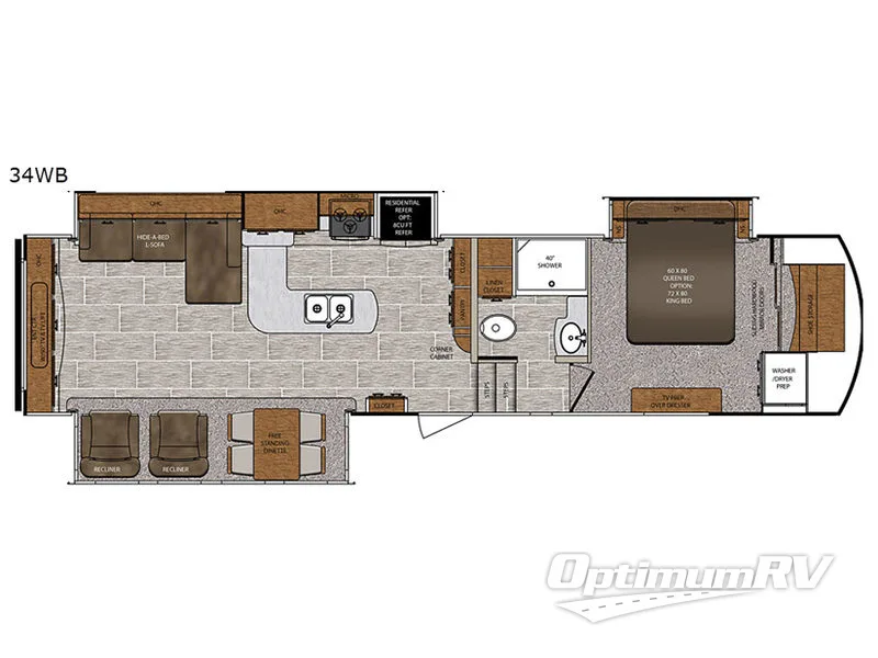 2019 Forest River Wildcat 34WB RV Floorplan Photo
