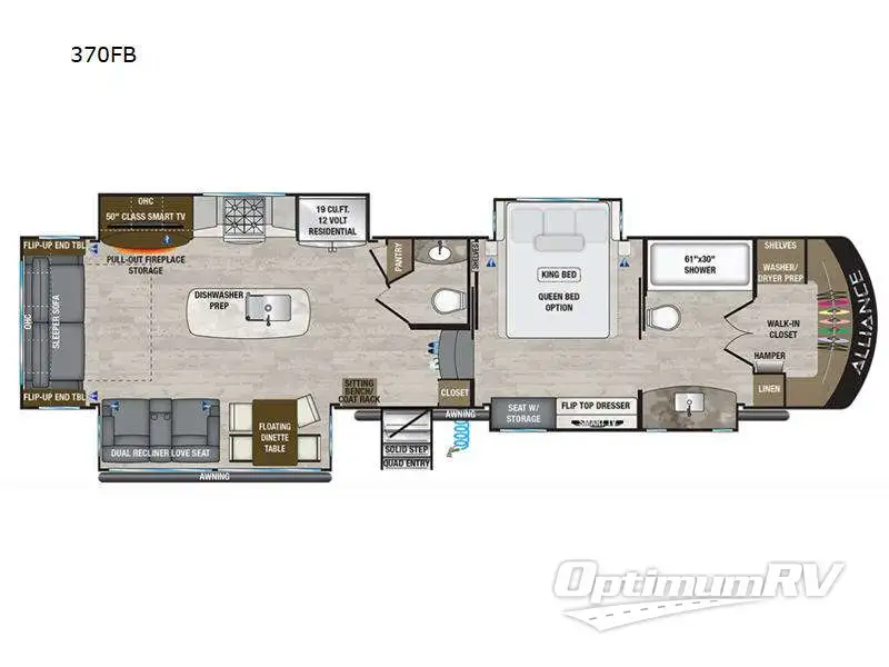 2023 Alliance Paradigm 370FB Floorplan Photo