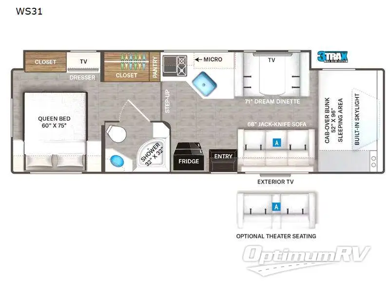2023 Thor Quantum WS31 RV Floorplan Photo