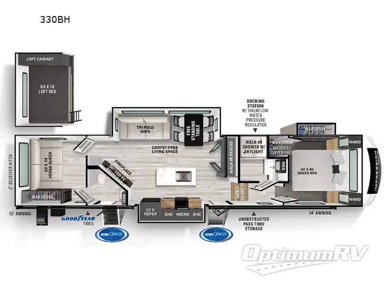 2023 Forest River Impression 330BH Floorplan Photo