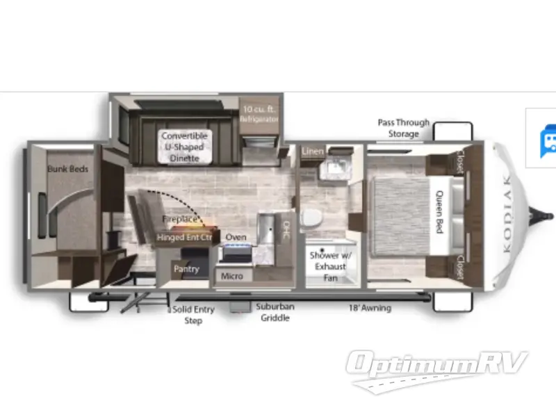 2022 Dutchmen Kodiak 250BHSL RV Floorplan Photo