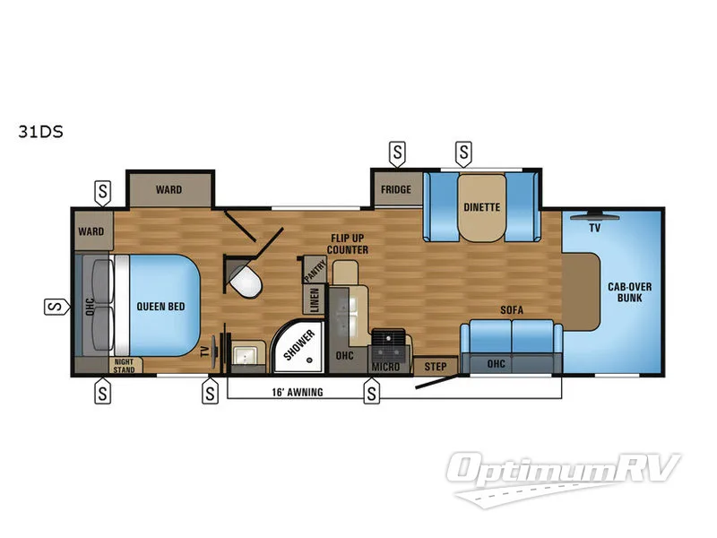 2017 Jayco Greyhawk 31DS RV Floorplan Photo