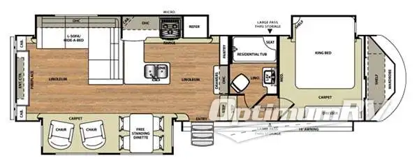 2015 Forest River Wildwood Heritage Glen 327RE RV Floorplan Photo