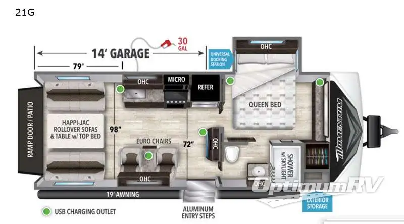 2021 Grand Design Momentum G-Class 21G RV Floorplan Photo