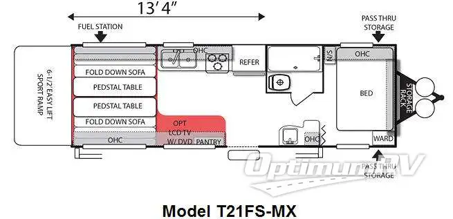 2010 Forest River Shockwave MX T21FS MX Floorplan Photo