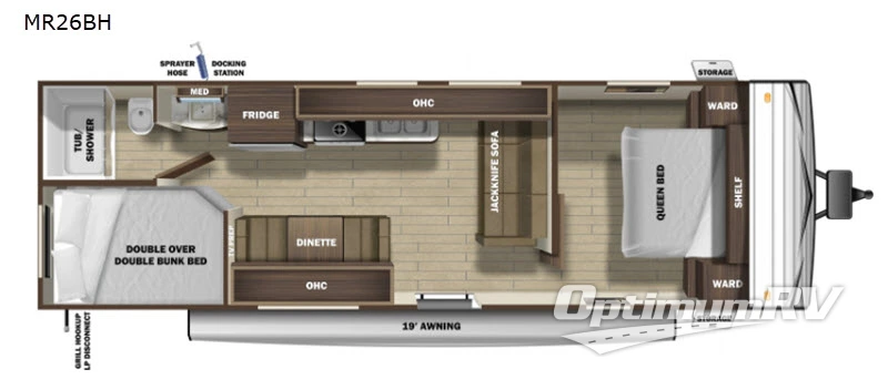 2020 Highland Ridge Mesa Ridge Conventional MR26BH RV Floorplan Photo
