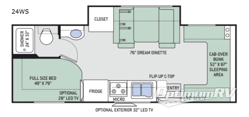 2018 Thor Chateau Sprinter 24WS Floorplan Photo