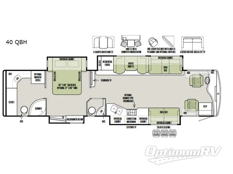 2018 Tiffin Phaeton 40 QBH Floorplan Photo