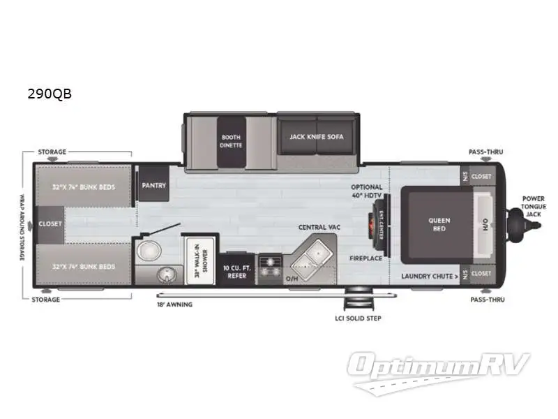 2021 Keystone Hideout 290QB Floorplan Photo