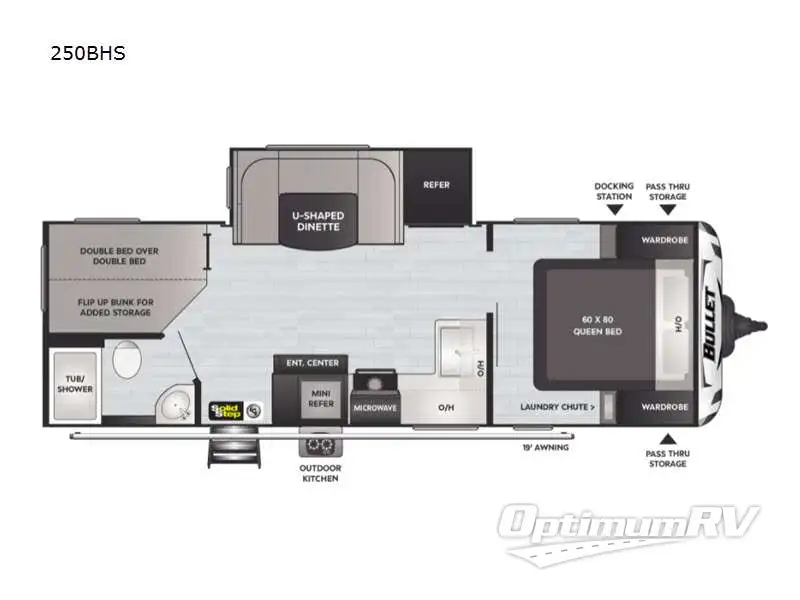 2021 Keystone Bullet 250BHS Floorplan Photo