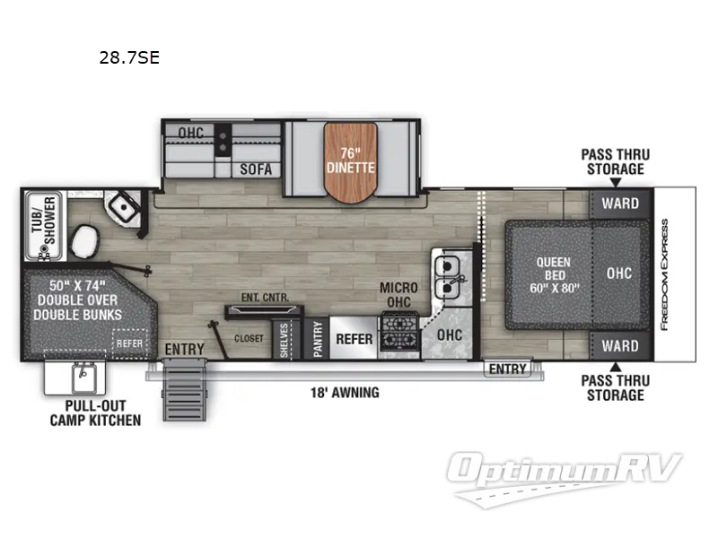 2022 Coachmen Freedom Express Select 28.7SE Floorplan Photo