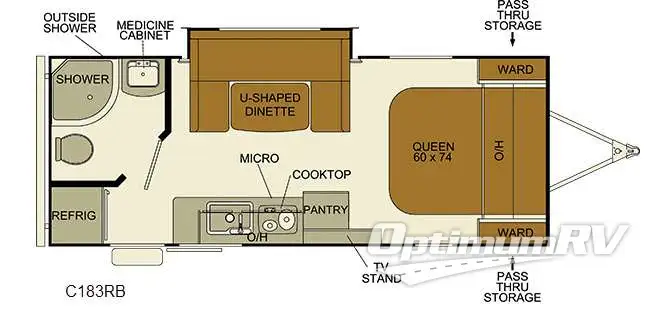 2016 EverGreen RV Ascend Cloud Series C183RB RV Floorplan Photo