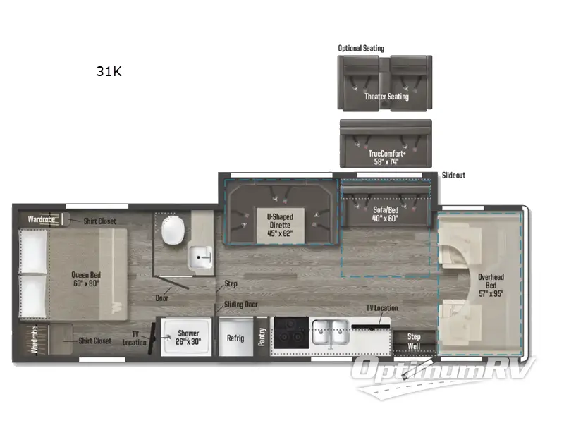 2025 Winnebago Spirit 31K RV Floorplan Photo
