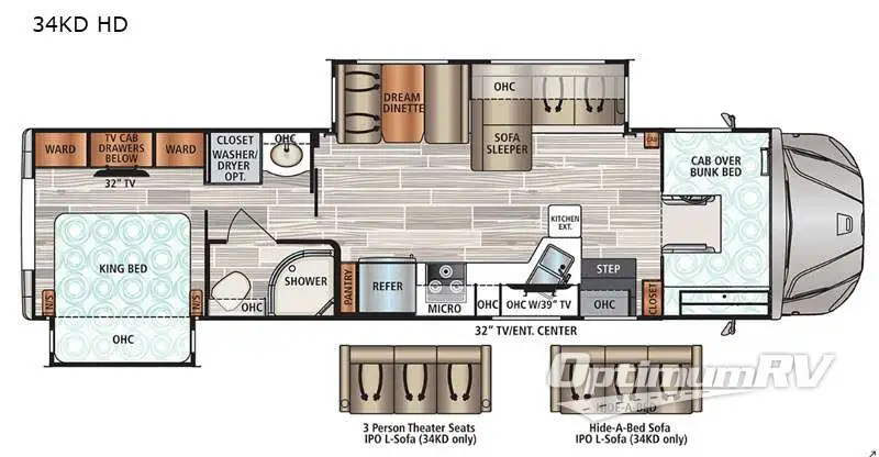2022 Dynamax FORCE HD 34KD HD RV Floorplan Photo