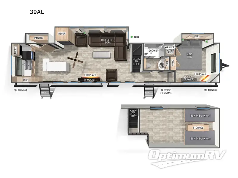 2026 Forest River Cherokee Timberwolf 39AL Floorplan Photo